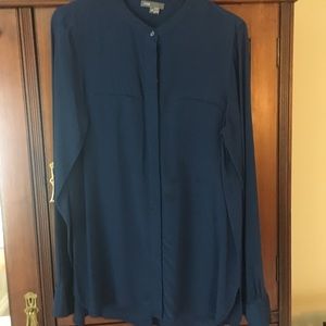 Vince Blue Silk Blouse